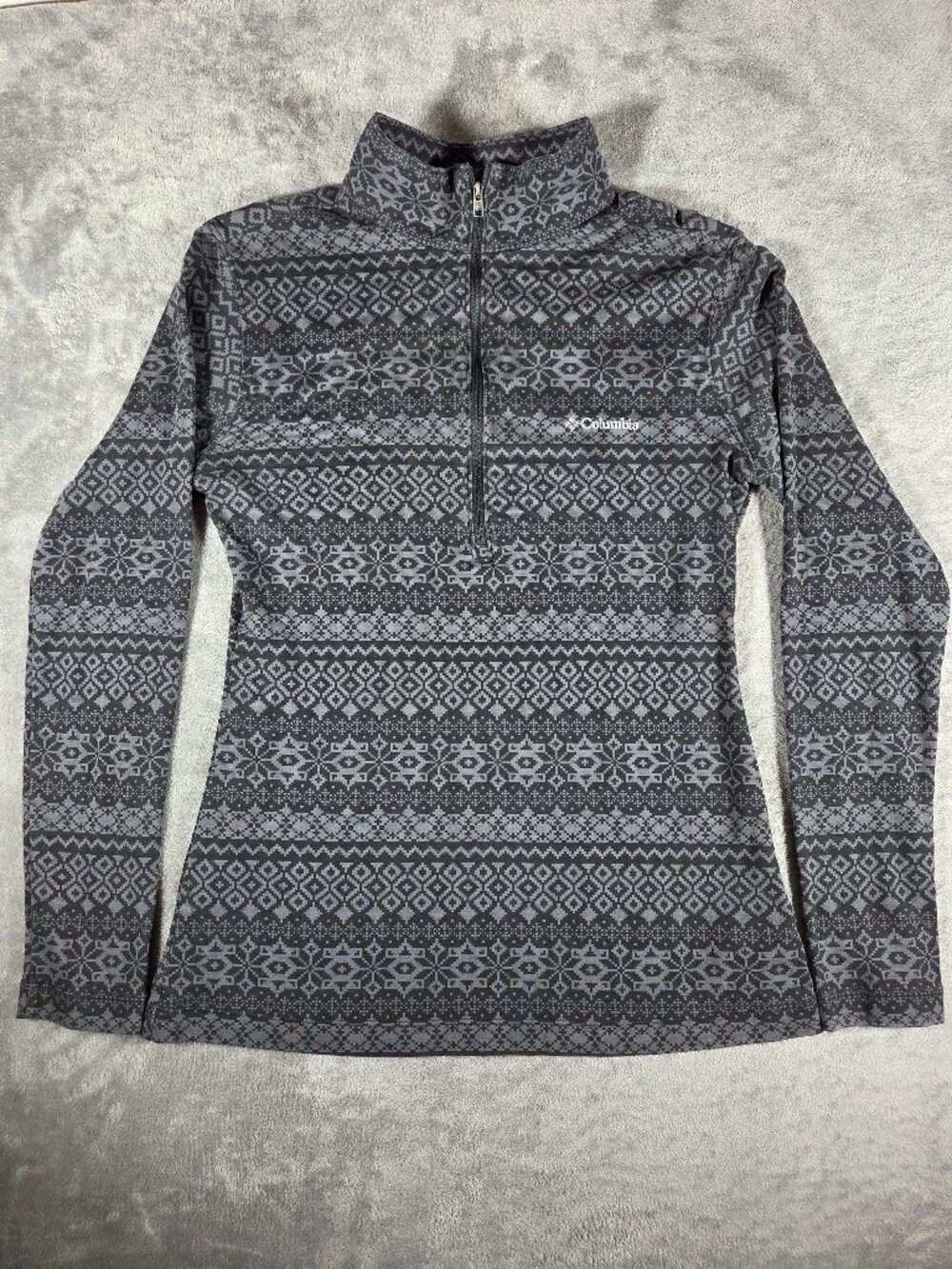 Columbia Women's Size S Aztec Geometric Pattern Quarter Zip Pullover Fleece